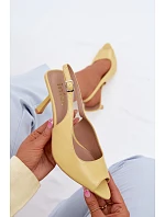 Ženské sandály na podpatku žluté Sevina