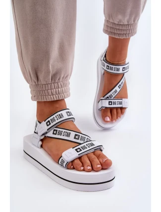 Dámské sandály na platformě Big Star Bílé Dámské sandály na platformě Big Star Bílé