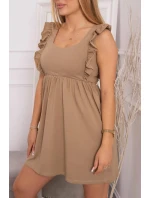 Šaty s volánky 9082 camel - Kesi