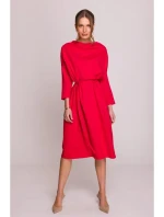 Pletené šaty S403  červené - Stylove