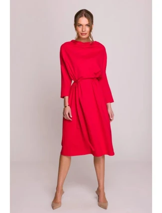 Pletené šaty S403  červené - Stylove