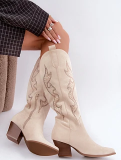 Kozačky na podpatku model 232098 Step in style