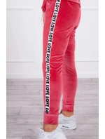 Velurová souprava Love raspberry