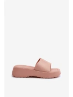 Dámské sandály na platformě a klínu růžové Vimarils