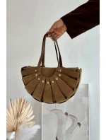 Kabelka z přírodního semiše béžová Tialine