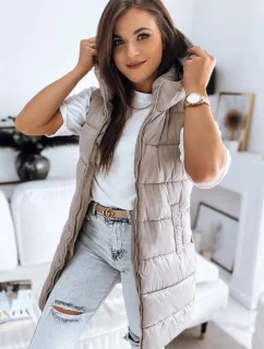 Dámská prošívaná vesta BRITA béžová TY3267 - Dstreet