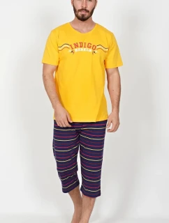 Pánské pyžamo kapri Indigo Žlutá s tmavě modrou - Gazzaz