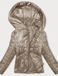 Béžová krátká dámská prošívaná bunda (B8185-12)