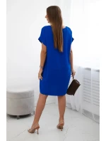 Šaty s kapsami chrpově modrá