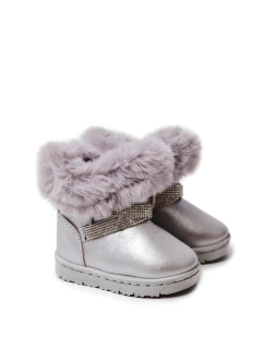 dětské sněhule s kubickými zirkony stříbrný Hollee