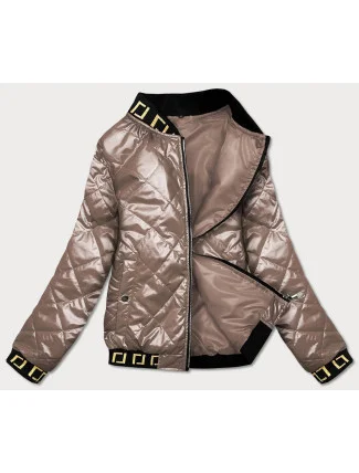 Kapučínová dámská bunda bomber (B9798-12) Kapučínová dámská bunda bomber (B9798-12)