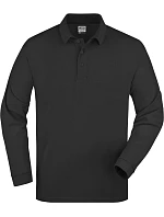 Daiber JN 22 Piqué polo s dlouhým rukávem z těžké bavlny 02.0022 black