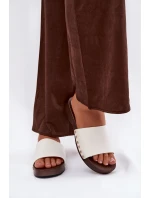 Dámské nazouváky s přezkami bílé Terissa