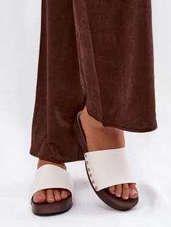 Dámské nazouváky s přezkami bílé Terissa