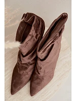 Nazouvací kotníkové boty typu Slouchy na podpatku Khaki Farren