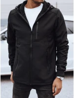 Pánská přechodná softshellová bunda s kapucí černá FashionStreet TX4819