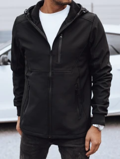 Pánská přechodná softshellová bunda s kapucí černá FashionStreet TX4819