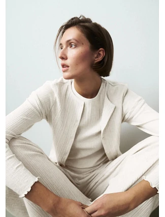 Svetr Versatile Rib Cardigan LSL krémový Silk White - TRIUMPH