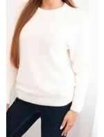 Dámský svetr z baby alpaky s dlouhým rukávem ecru