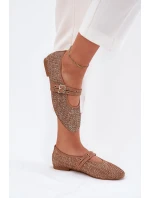 Baleríny S Pletením A Pásky Khaki Partheda Baleríny S Pletením A Pásky Khaki Partheda