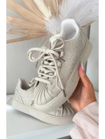 Ozdobené dámské tenisky béžové Calissea