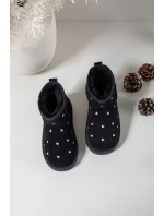 Dětské sněhule se srdíčky Gracina – černé