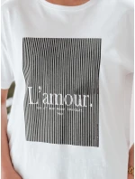 Dámské bílé tričko LAMOUR FashionStreet RY2588