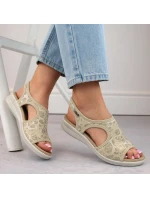 Dámské pohodlné nazouvací sandály béžové Unisoft 7196