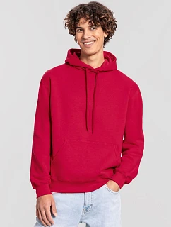 Fruit of the Loom Iconic Premium Hooded Sweat Mikina s kapucí z těžké bavlny 16.2284 red