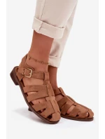 Dámské sandály Římské s Zlatým přezkou Camel Janessa