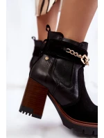 Dámské kožené kozačky Maciejka 05781-01 Černé