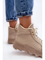Ocieplané Kožené Boty Dámské Na Platformě Bežové Lemar Jevette Ocieplané Kožené Boty Dámské Na Platformě Bežové Lemar Jevette