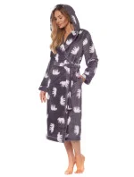 Dlouhý dámský župan 2126 Winter šedý - L&L
