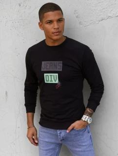 Pánská mikina s potiskem černá FashionStreet BX5376