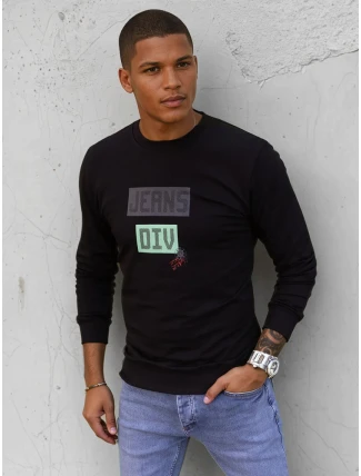 Pánská mikina s potiskem černá FashionStreet BX5376