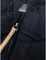 Tmavě modrá dámská zimní bunda s kapucí (2M-21013) Tmavě modrá dámská zimní bunda s kapucí (2M-21013)