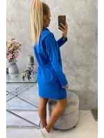 Chrpové šaty s kravatou