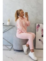 Tepláková souprava s kapucí pudrově růžová Tepláková souprava s kapucí pudrově růžová