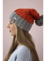 Paris fleecová čepice K212 červená+šedá Paris fleecová čepice K212 červená+šedá