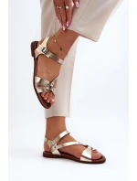 Zazoo 40182 Dámské kožené sandály zlaté