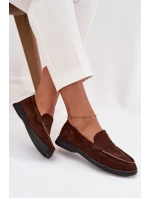 Dámské mokasiny z eko semiše čokoládové Tynara