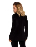 M643 Sametové sako s jedním knoflíkem - vínové