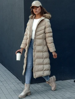 Dámský zimní kabát LUXWARM béžový FashionStreet TY4376