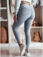 Dámské džíny skinny kalhoty s výšivkou MOONAIR modré FashionStreet UY2453