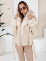 FashionStreet béžová dámská chlupatá bunda ramones TY5123