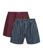 Pánské volné boxerky 2 ks DIM COTTON STRETCH LOOSE BOXER 2x - DIM - tmavě červená