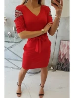 Šaty s křídly na ramenou červené Šaty s křídly na ramenou červené