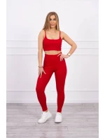 Souprava s halenkou s žebrováním červená Souprava s halenkou s žebrováním červená