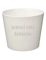Bílý keramický květináč - budoucí paní - malý Bílý keramický květináč - budoucí paní - malý