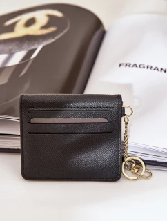 Pouzdro Na Karty Se Zlatým Klíčenkou Eko Kůže Černé Iritinme